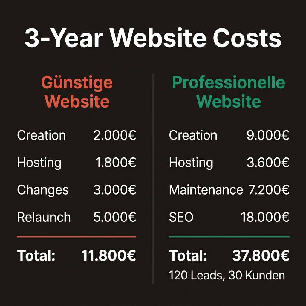 Infografik: Was kostet eine Website wirklich? Kosten-Rechner für KMU